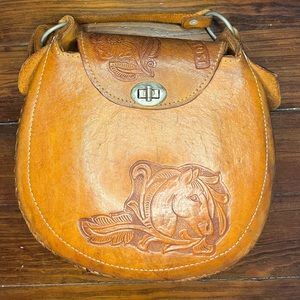 Vintage Leather Horse Purse